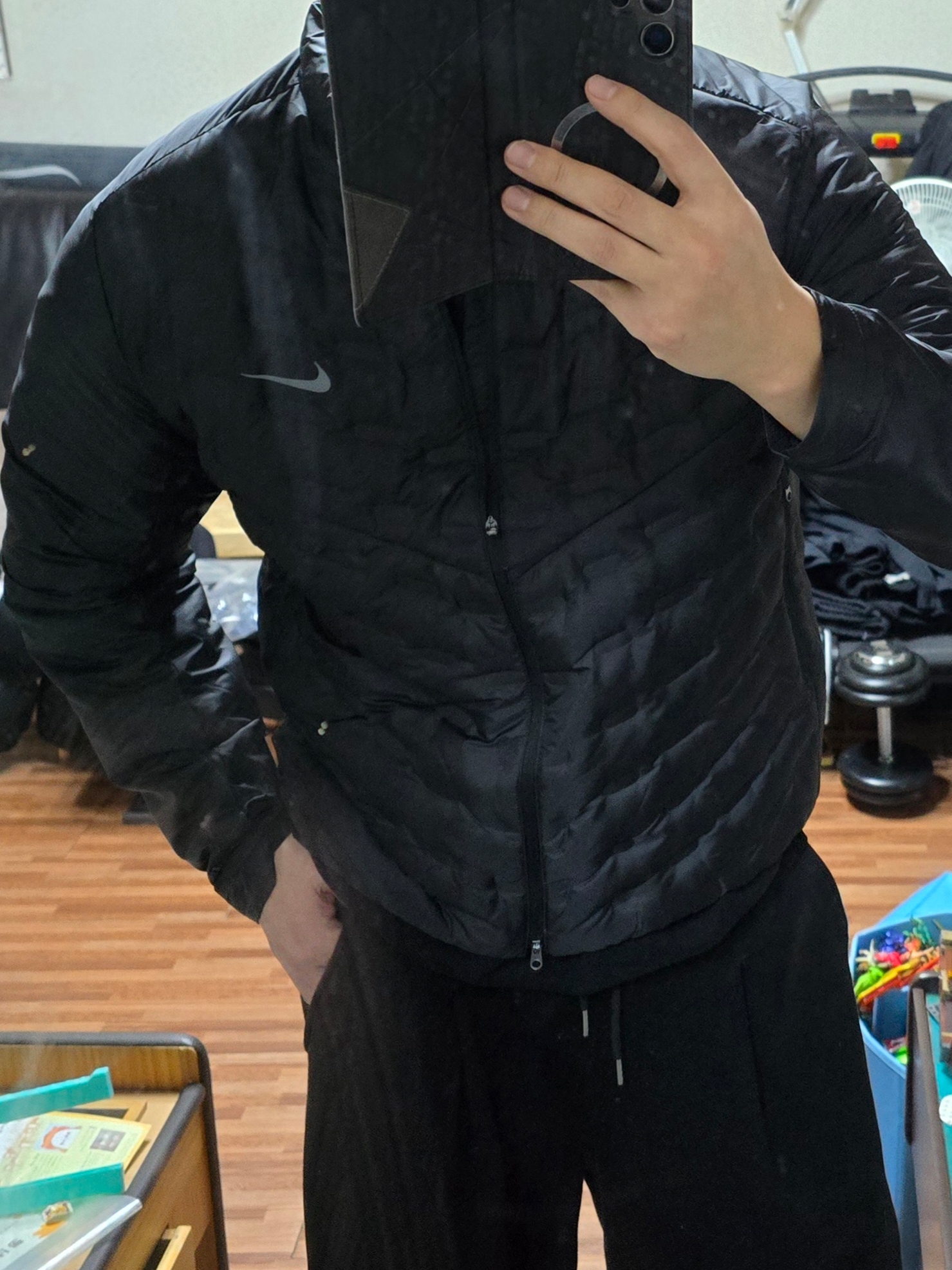 Nike Therma-Fit ADV Aeroloft Repel Down Running Jacket Black - Asia 착용 스타일