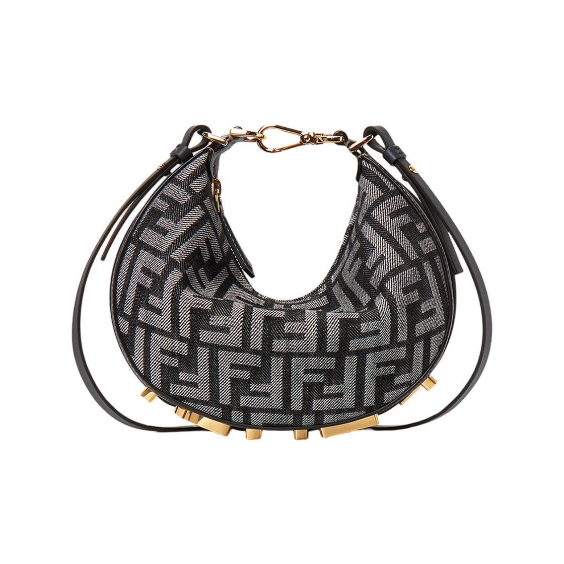 8BS081AUT4F1UJ7 Fendi Fendigraphy Mini Hobo Bag Navy