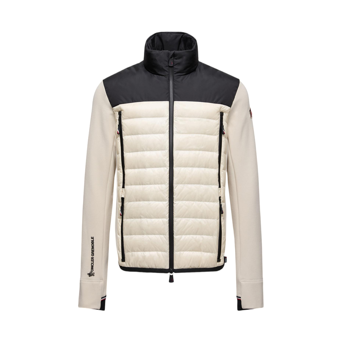 몽클레르 패딩 폴라텍 집업 스웨트셔츠 베이지 블랙 - 25FW(Moncler Padded Polartec Zip-Up Sweatshirt Beige Black - 25FW)