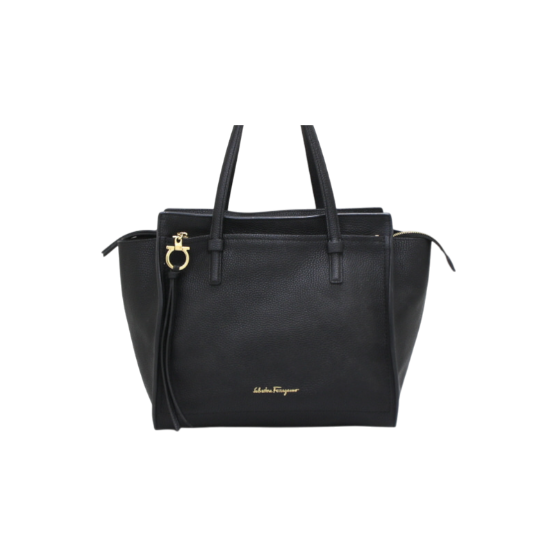 페라가모 21 F216 블랙 카프스킨 금장 에이미 미디움 토트백 겸 숄더백 aa40564(Salvatore Ferragamo 21 F216 Black Calfskin Gold Hardware Amy Medium Tote & Shoulder Bag AA40564)