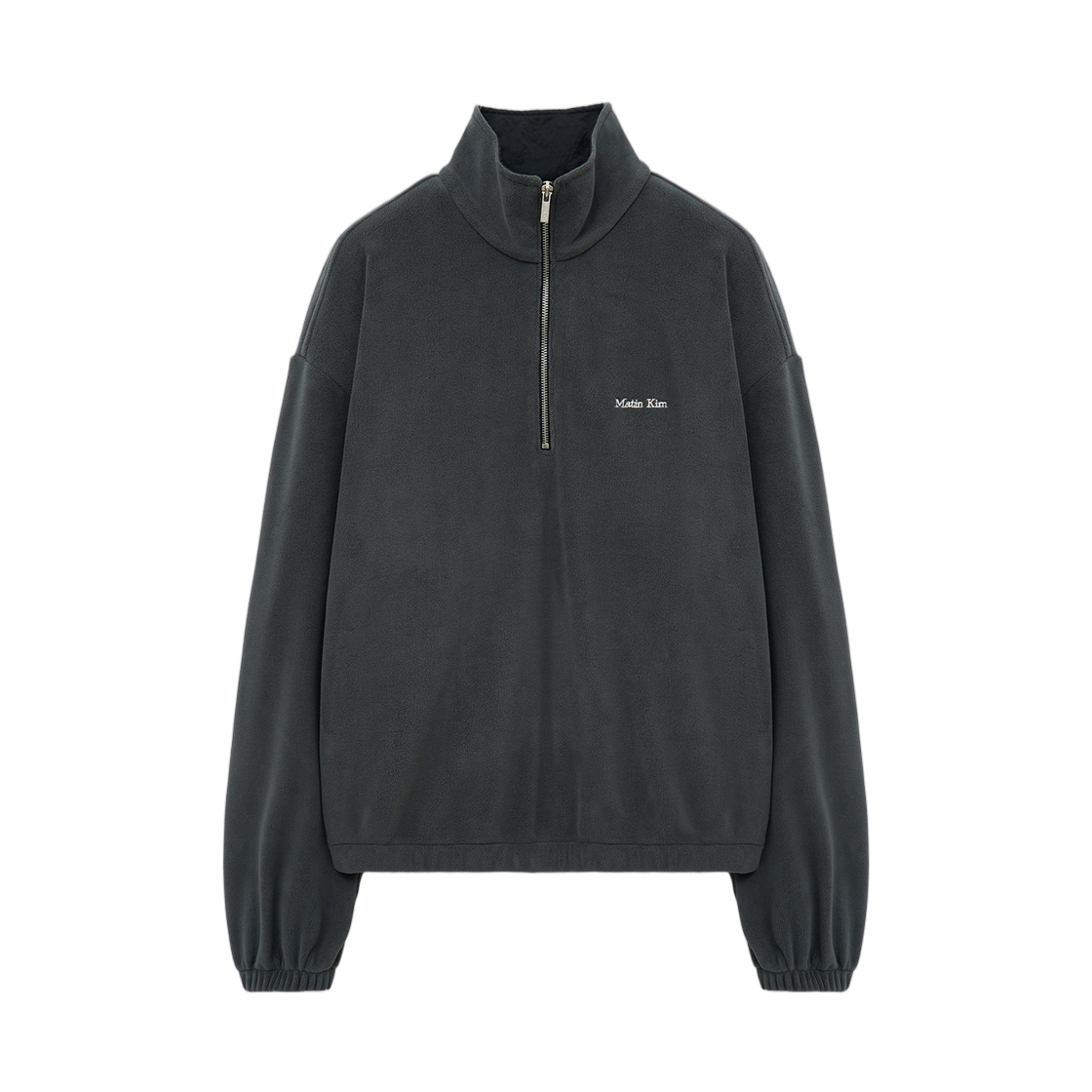 마뗑킴 쉐르파 플리스 하프 집업 탑 차콜(Matin Kim Sherpa Fleece Half Zip Up Top In Charcoal)