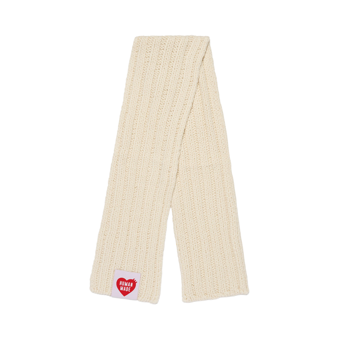 휴먼 메이드 핸드 니트 머플러 화이트