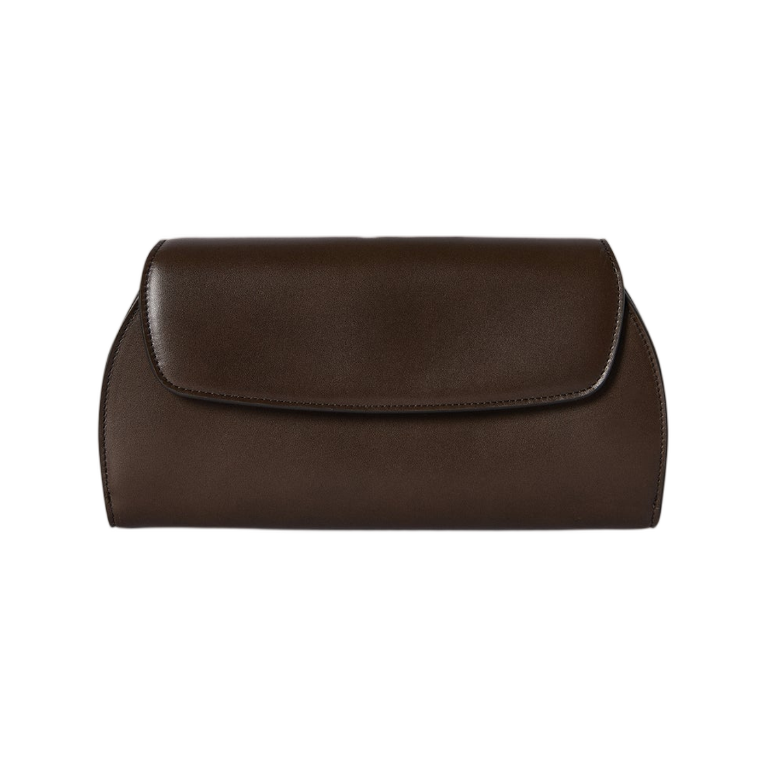 더 로우 커브드 클러치 레더 다크 브라운(The Row Curved Clutch in Leather Dark Brown)