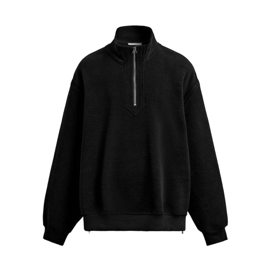 자라 코듀로이 지퍼넥 스웨트셔츠 블랙(Zara Corduroy Zipper Neck Sweatshirt Black) - 1