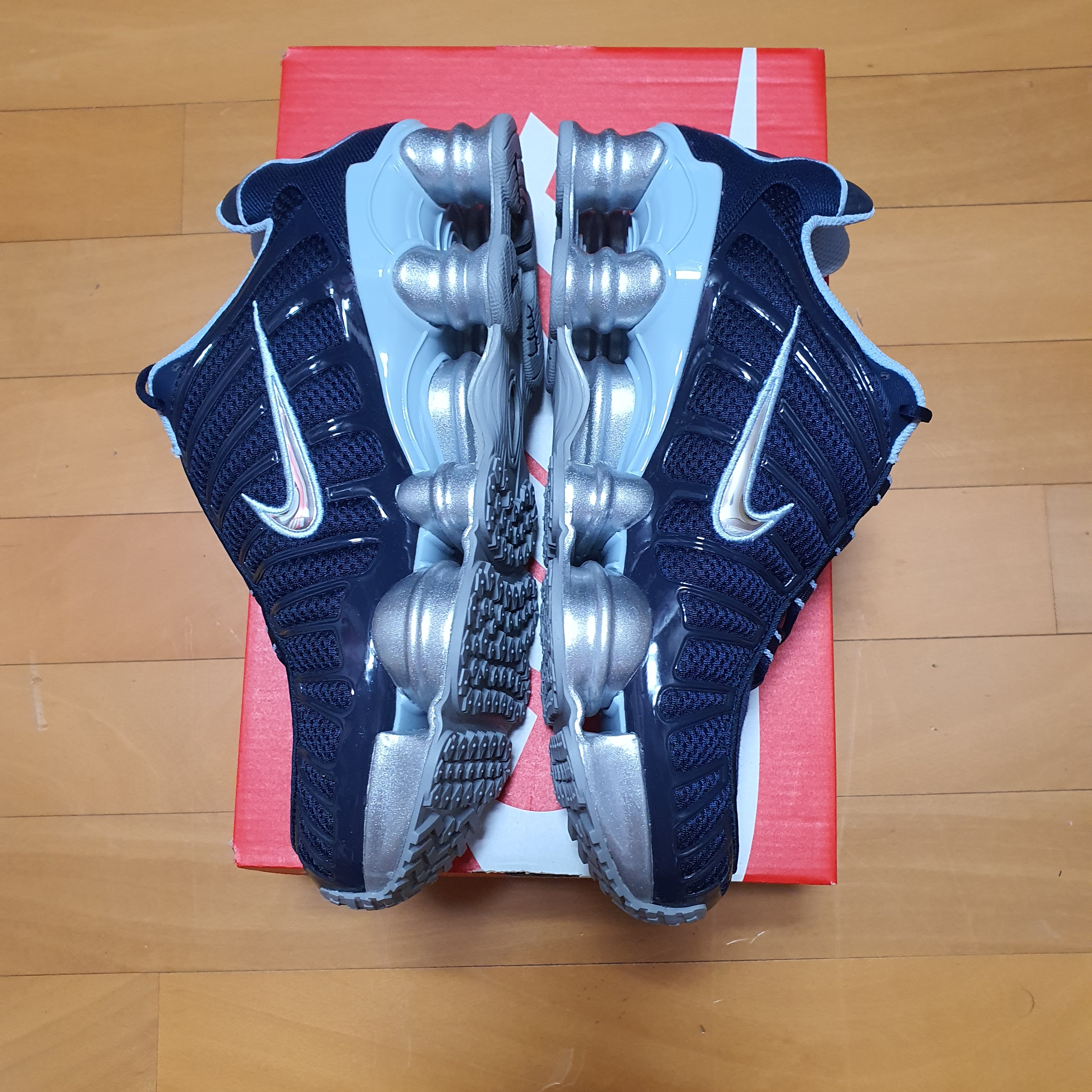 (W) Nike Shox TL Obsidian Light Armory Blue 착용 스타일