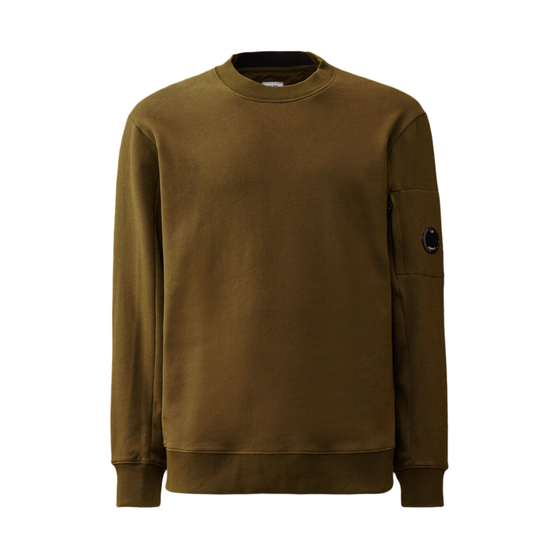 RCCMSS713A005086W683 C.P. Company Diagonal Raised Fleece Crewneck Lens Sweatshirt Ivy Green - 25FW