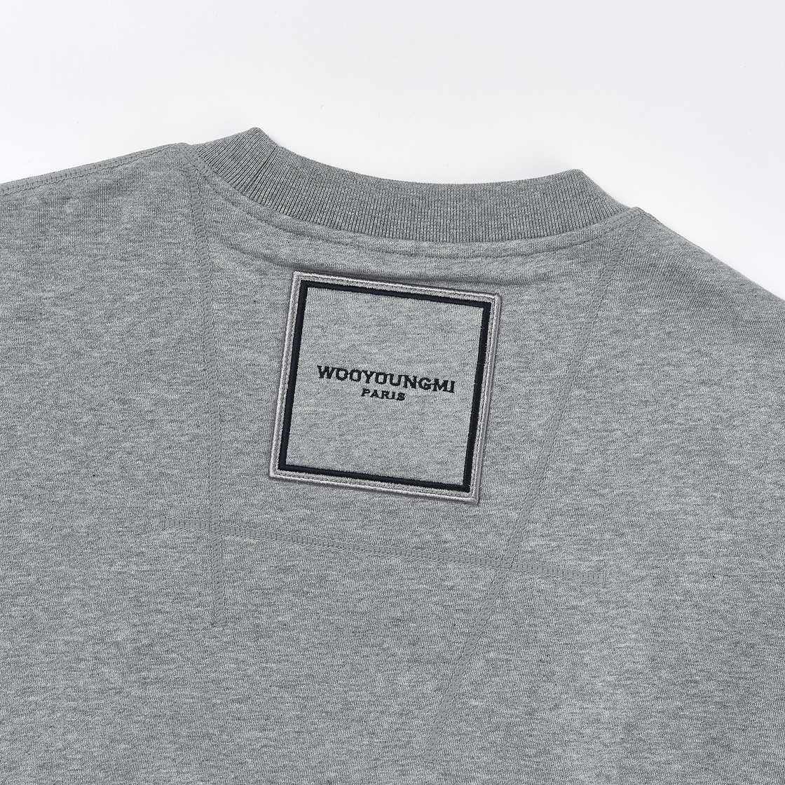 우영미 코튼 스퀘어 라벨 스웨트셔츠 그레이 - 24SS(Wooyoungmi Cotton Square Label Sweatshirt Gray - 24SS) - 4