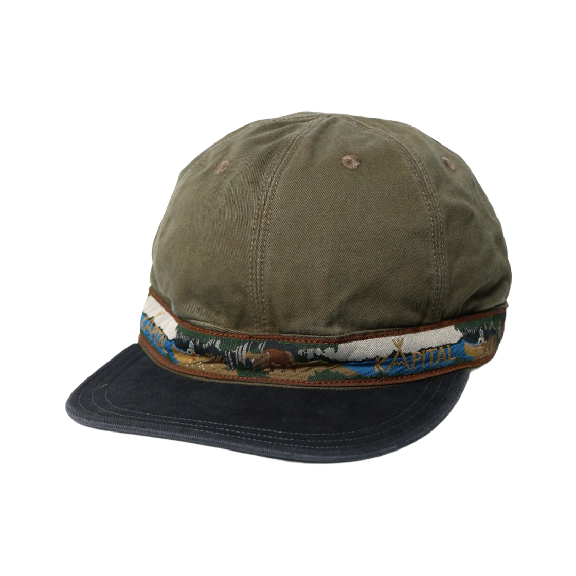 캐피탈 무라치노 브림필드 캡 나바호 보트 브라운 블랙(Kapital Murachino Brimfield Cap Navajo Boat Brown Black) - 1
