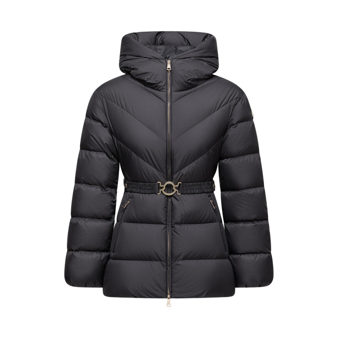 K2-093-1A00240-54AQE-999 (W) Moncler Brosse Diagonal-Quilted Hooded Short Down Jacket Black - 25FW