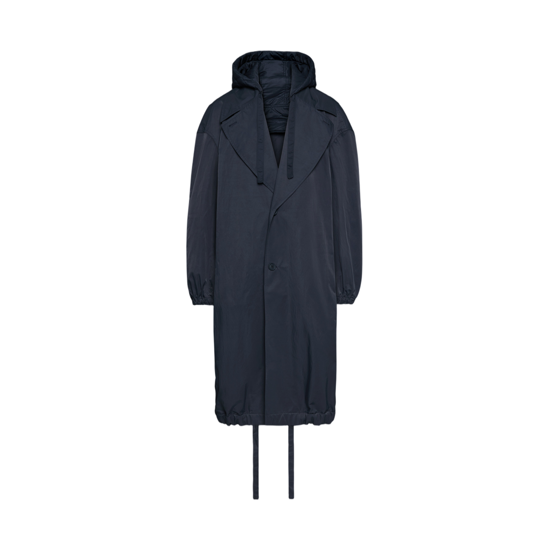 MOU638U-F1066-415 Thom Browne Poly Tech Cocoon Windbreaker Navy