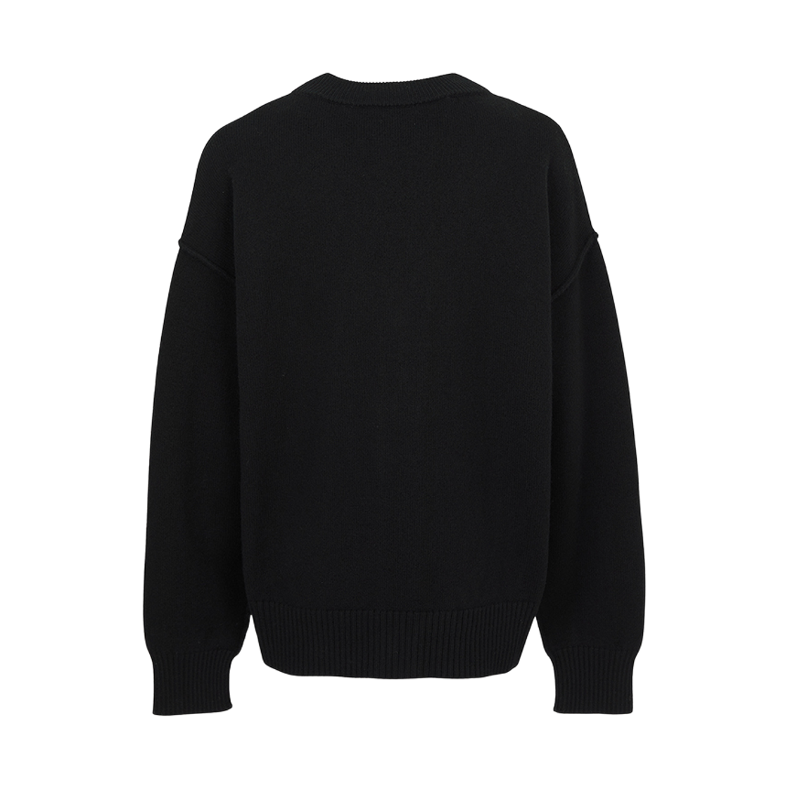 [17% 쿠폰] 아미 빅 하트 로고 펠트 메리노 울 가디건 블랙 레드([17% 쿠폰] AMI de Coeur Felted Merino Wool Cardigan Black Red) - 3