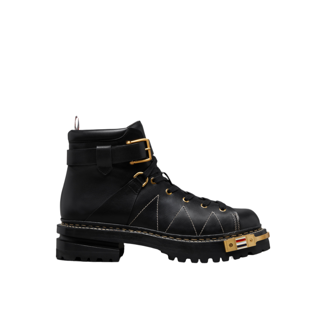 톰브라운 비텔로 카프 하이킹 솔 부츠 블랙(Thom Browne Vitello Calf Hiking Sole Boot Black)