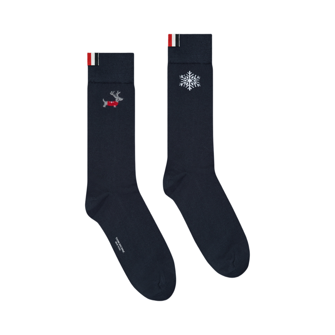 톰브라운 메리노 울 레인디어 미드 카프 삭스 네이비(Thom Browne Merino Wool Reindeer Mid Calf Socks Navy)
