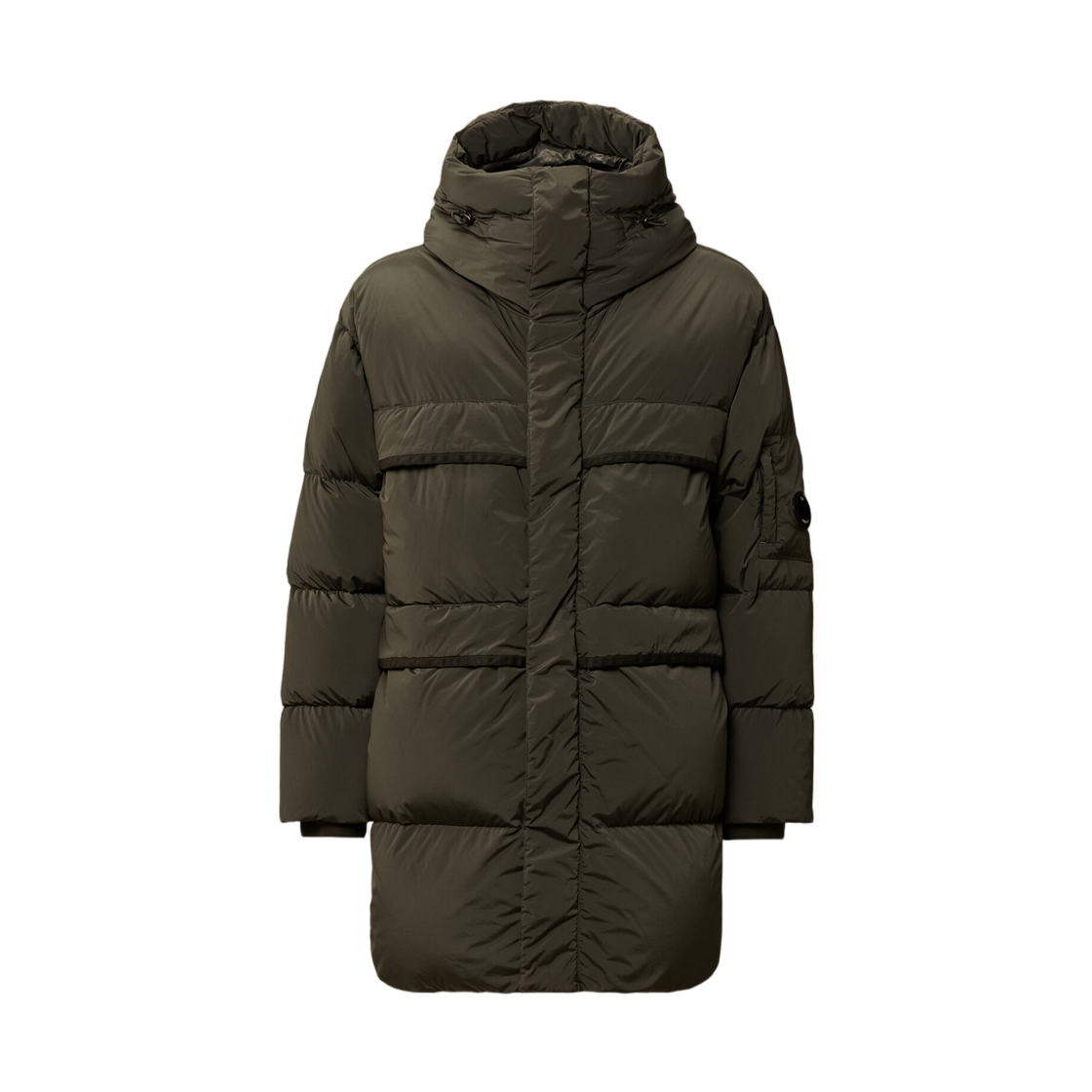 19CMOW240A005864G978 C.P. Company Nycra-R Long Hooded Down Jacket Dark Shadow Grey - 25FW