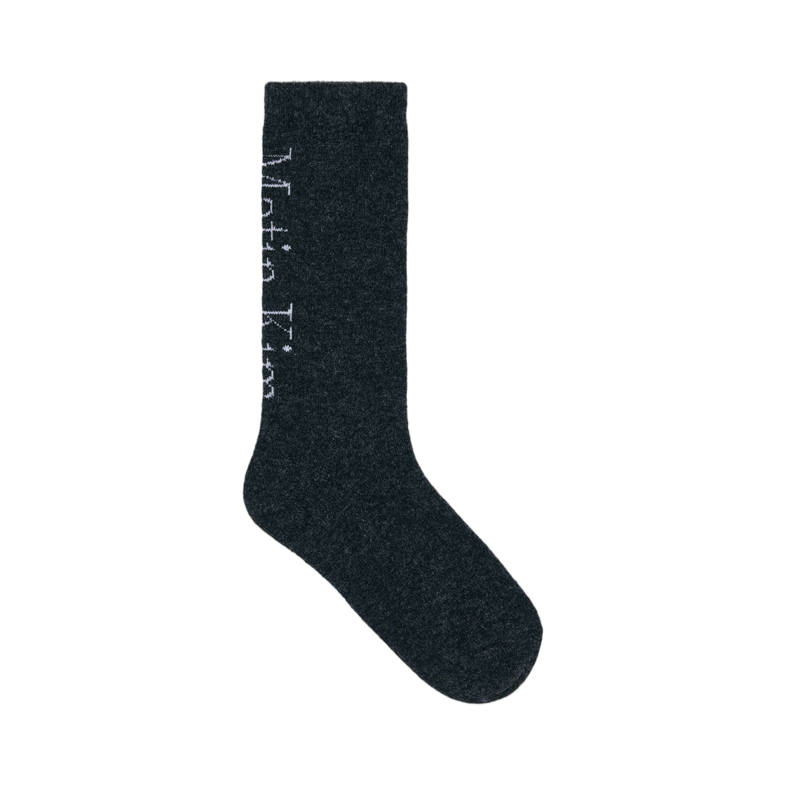 MK259OSS012MCH Matin Kim Logo Jacquard Wool Crew Socks In Charcoal