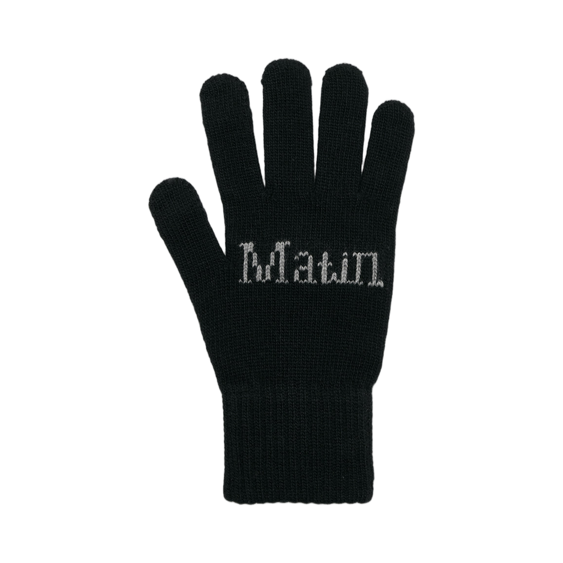 MK259OGV003MBB Matin Kim Matin Split Logo Knit Gloves In Black