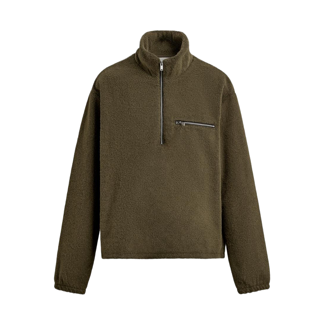 자라 지퍼 칼라 플리스 스웨트셔츠 드라이 그린(Zara Zipper Collar Fleece Sweatshirt Dry Green) - 1