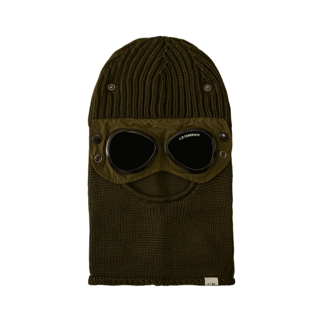 RFCMAC740A005509A683 C.P. Company Extrafine Merino Wool Goggle Balaclava Ivy Green - 25FW
