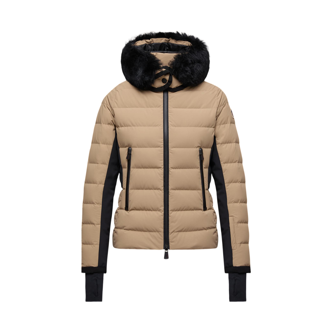 (W) 몽클레르 라무라 후드 셔링 트림드 다운 스키 자켓 베이지 - 25FW((W) Moncler Lamoura Hooded Shearling-Trimmed Down Ski Jacket Beige - 25FW) - 1