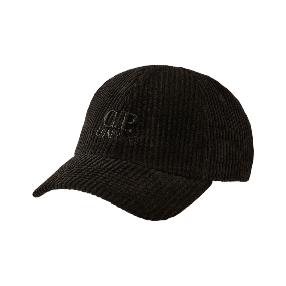 C.P. 컴퍼니 코듀로이 350 로고 캡 블랙 - 25FW(C.P. Company Corduroy 350 Logo Cap Black - 25FW)