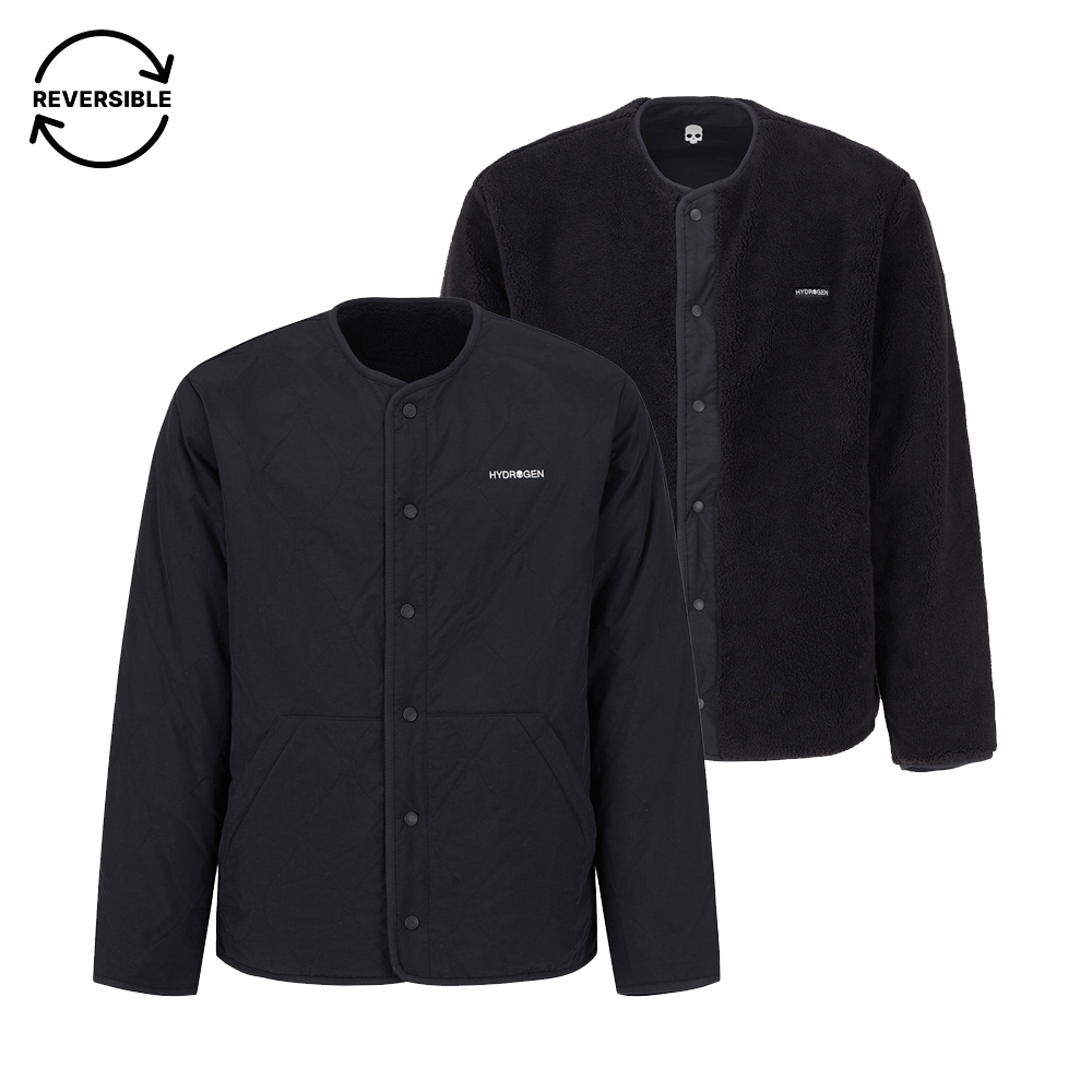 H31D4FT304 HYDROGEN Unisex Reversible Fleece Jacket Black