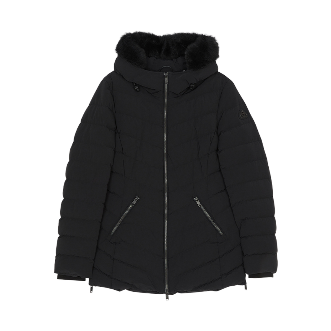 (W) 무스너클 로즈론 패딩 점퍼 블랙((W) Moose Knuckles Roselawn Padding Jumper Black)