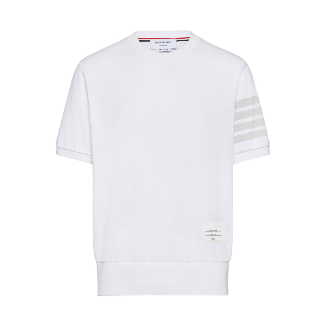 MJS303A-J0253-100 Thom Browne Cotton Jersey 4-Bar T-Shirt White