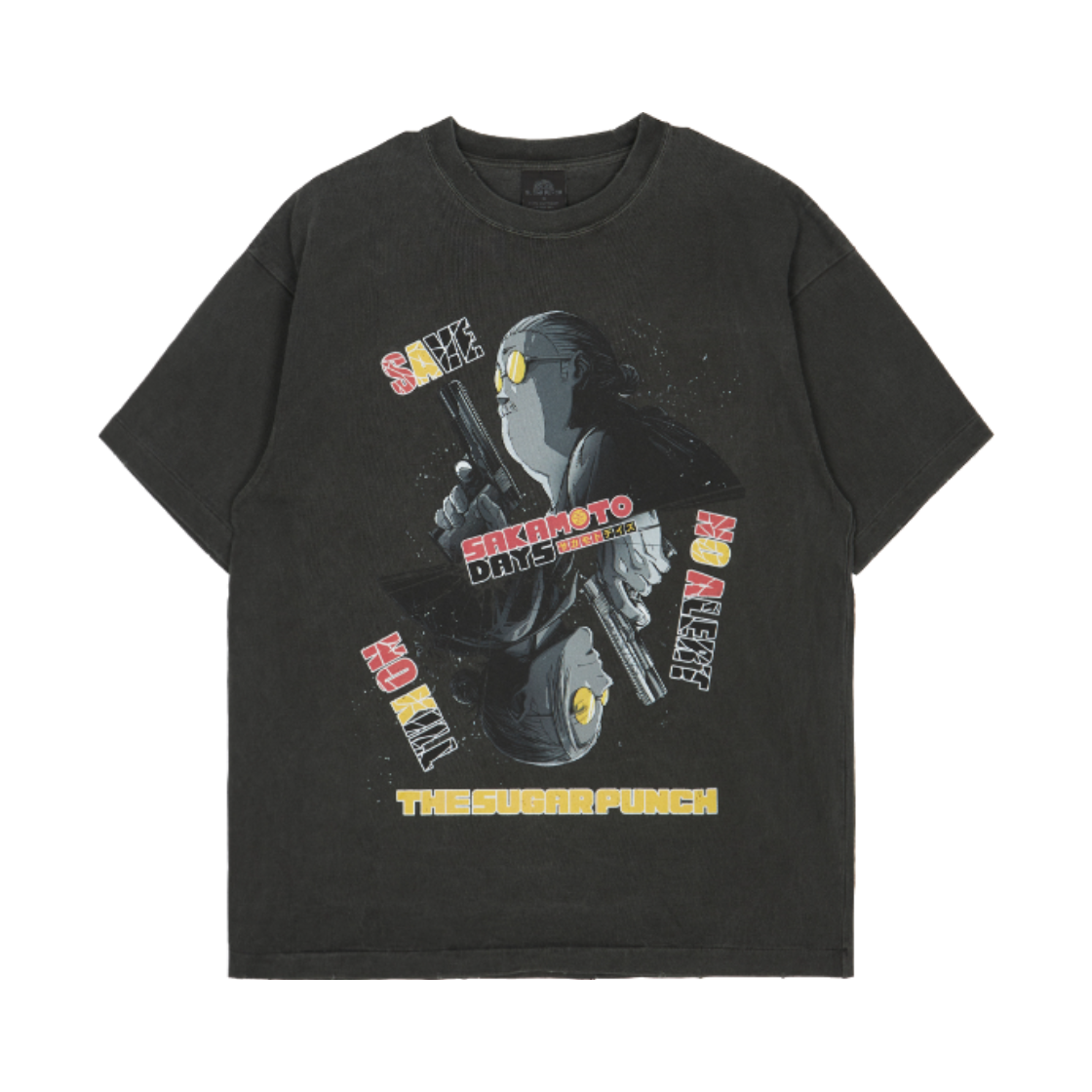 슈가펀치 x 사카모토 데이즈 반팔 티셔츠 001 사카모토 블랙