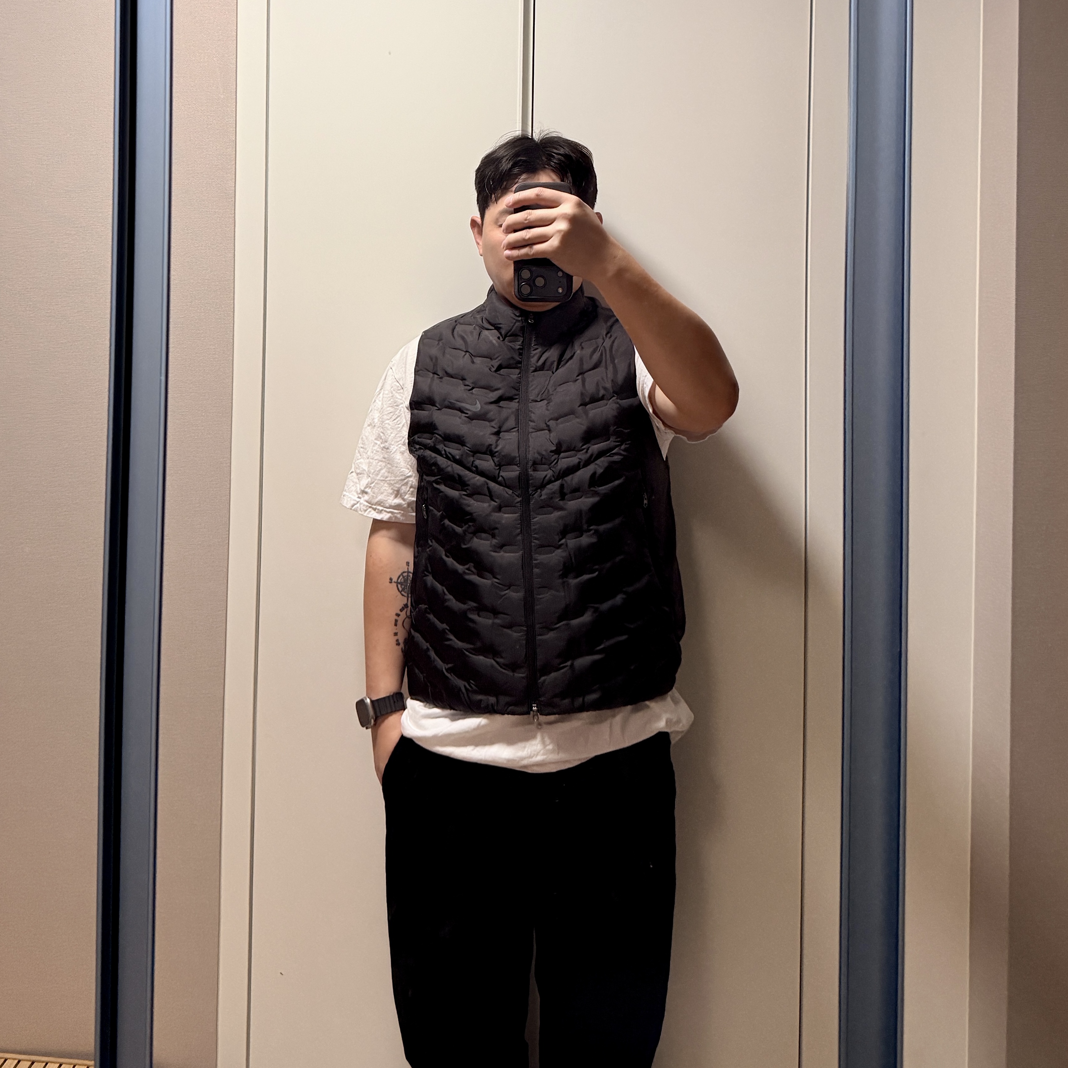 Nike Therma-Fit ADV Repel Down Running Vest Black - Asia 착용 스타일