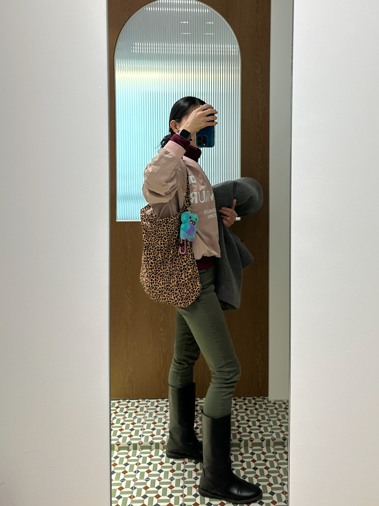 Fuggler McGoo Mix Keyring, Emis 22Y Leopard Corduroy Eco Bag Brown 착용 스타일 - 1