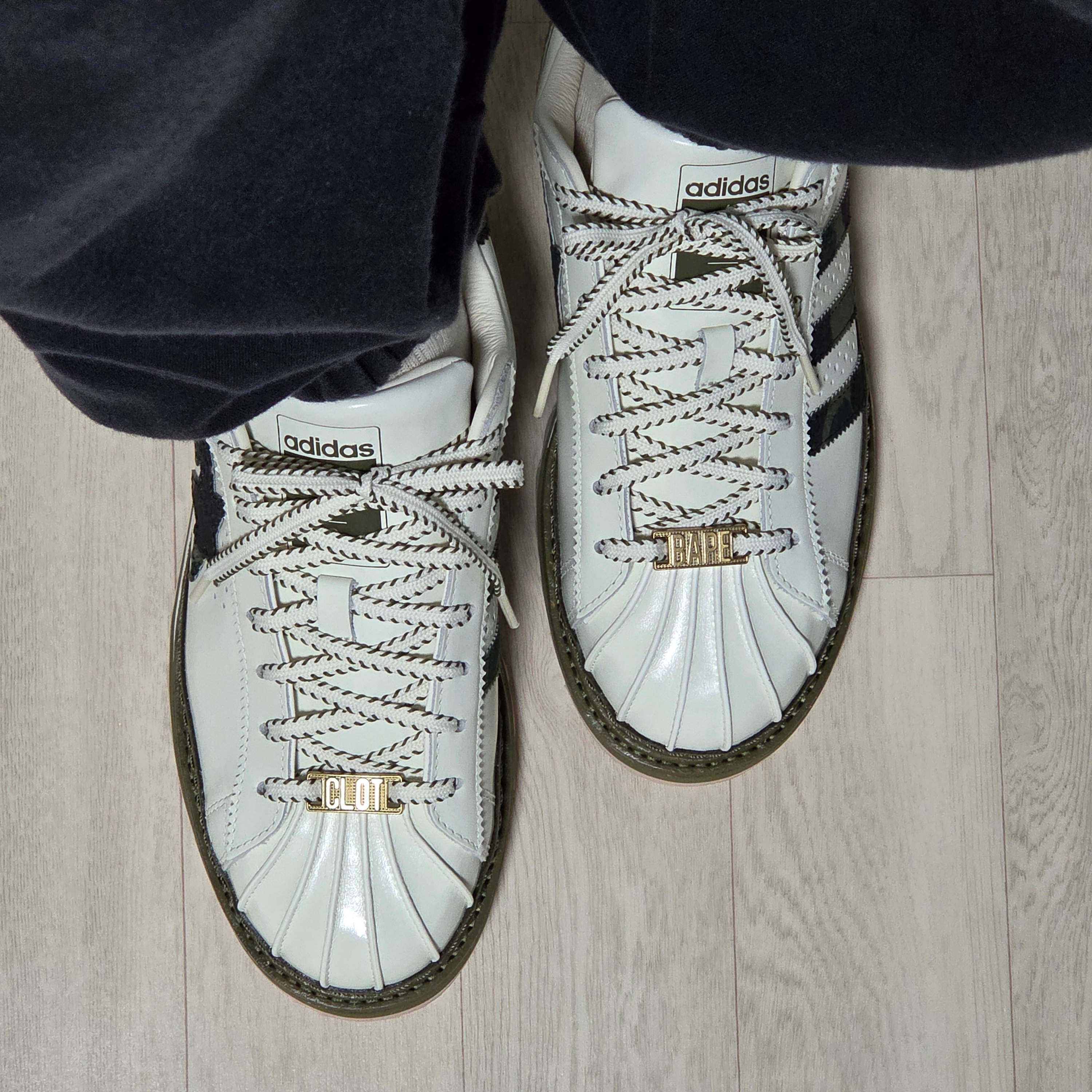 Adidas x BAPE x Edison Chen Clot Superstar Off White Branch 착용 스타일 - 5