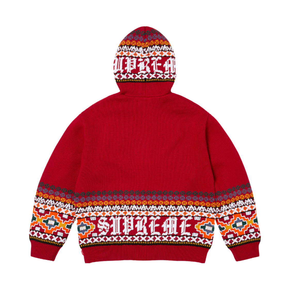 슈프림 비디드 집업 후드 스웨터 레드 - 25FW(Supreme Beaded Zip Up Hooded Sweater Red - 25FW) - 3
