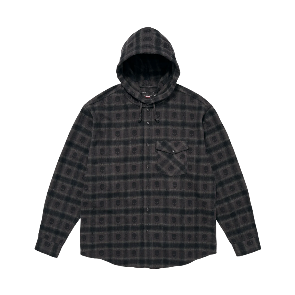 슈프림 x 넘버 나인 후드 플란넬 셔츠 블랙 - 25FW(Supreme x Number (N)ine Hooded Flannel Shirt Black - 25FW) - 1