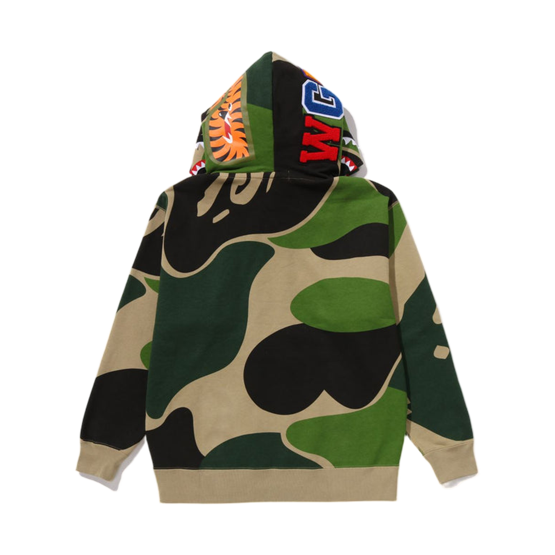 베이프 메가 ABC 카모 더블 샤크 릴렉스드 핏 풀 집 후드 그린(BAPE Mega ABC Camo Double Shark Relaxed Fit Full Zip Hoodie Green) - 3