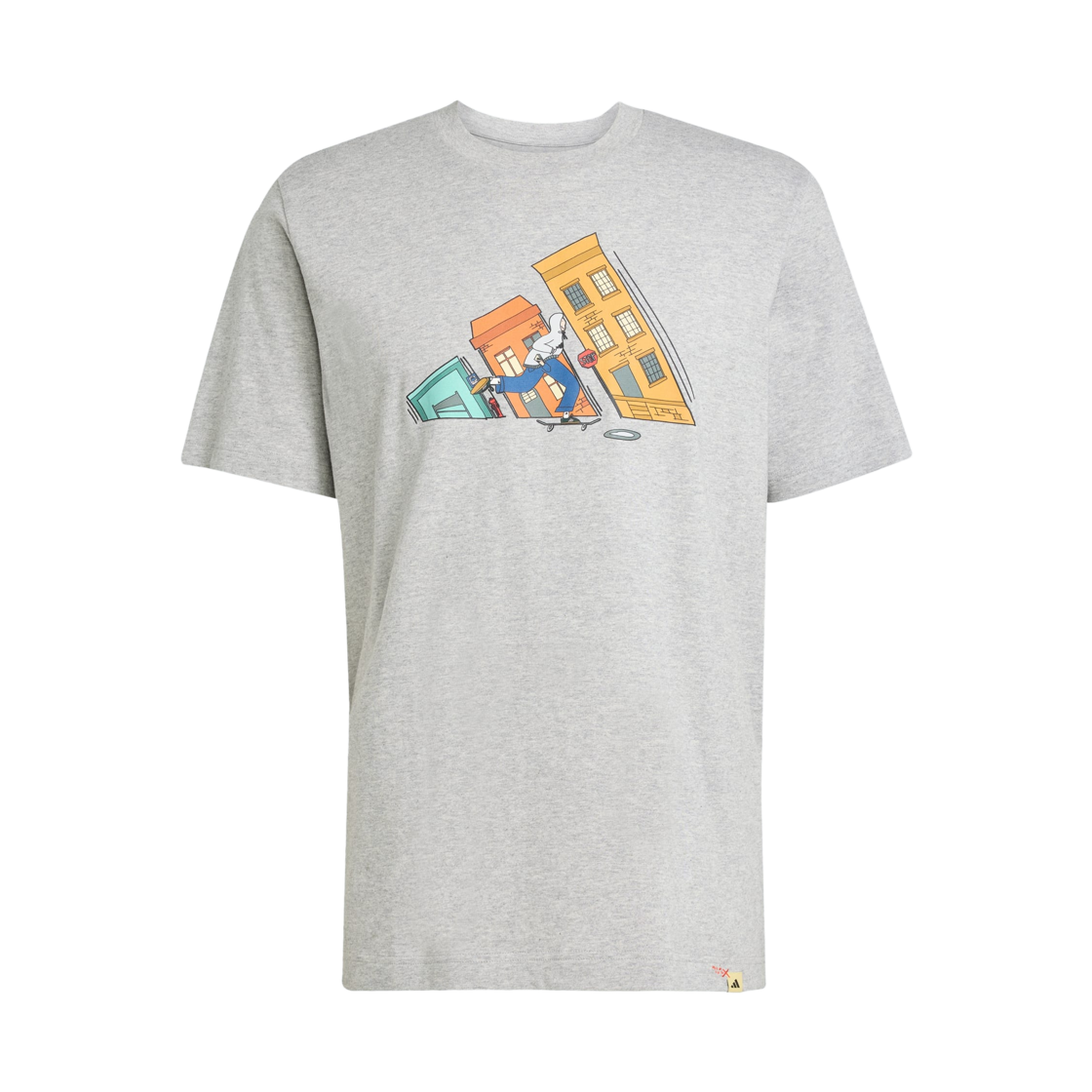 JM6498 Adidas Sportswear Doodle Hunt Skate Graphic T-Shirt Medium Grey Heather - KR Sizing
