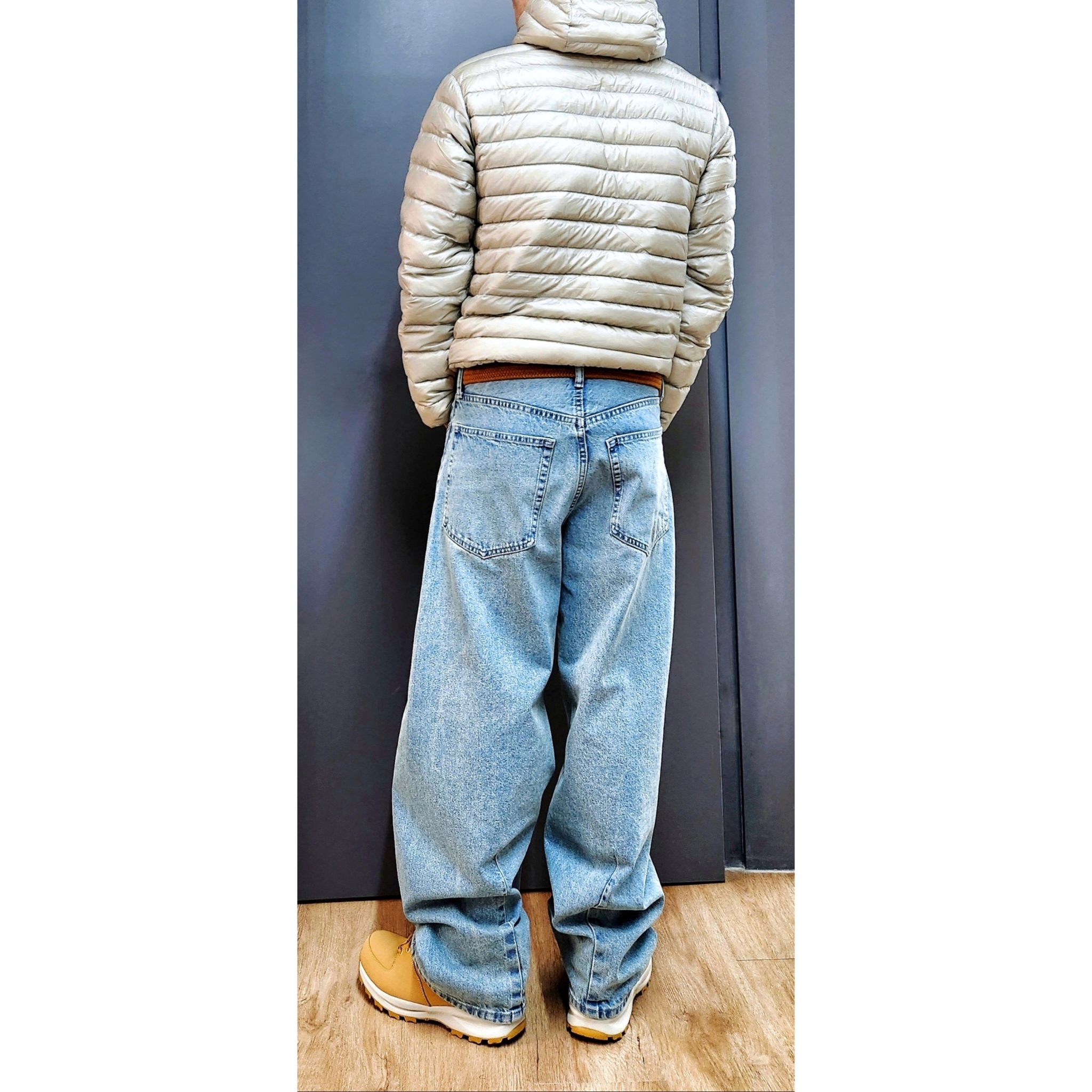 Musinsa Standard City Leisure Sheer Ripstop Hooded Light Down Jacket Light Grey, Nike Manoa Leather Haystack 착용 스타일 - 2
