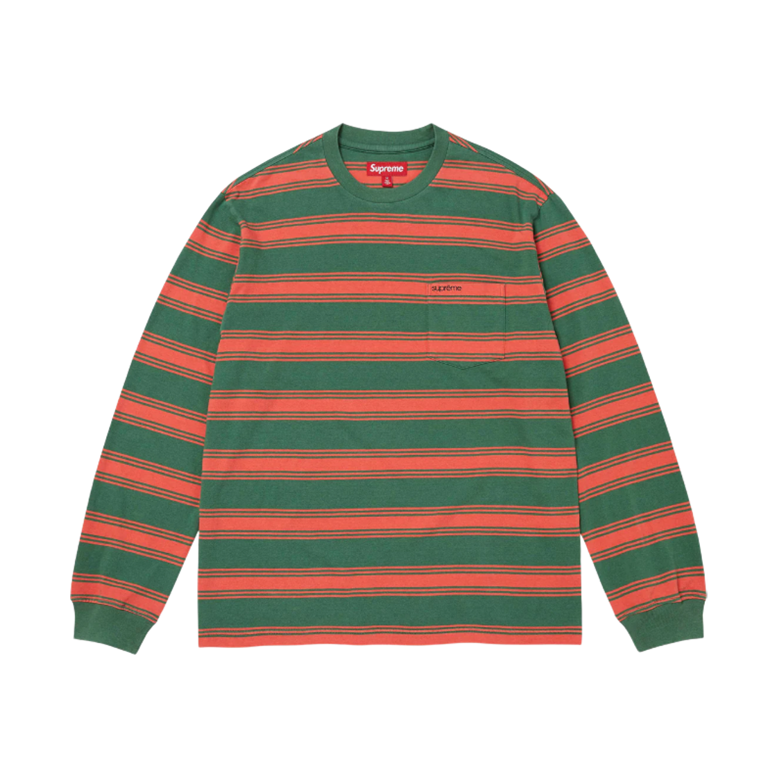 슈프림 스트라이프 포켓 롱슬리브 탑 그린 - 25FW(Supreme Stripe Pocket L/S Top Green - 25FW) - 1