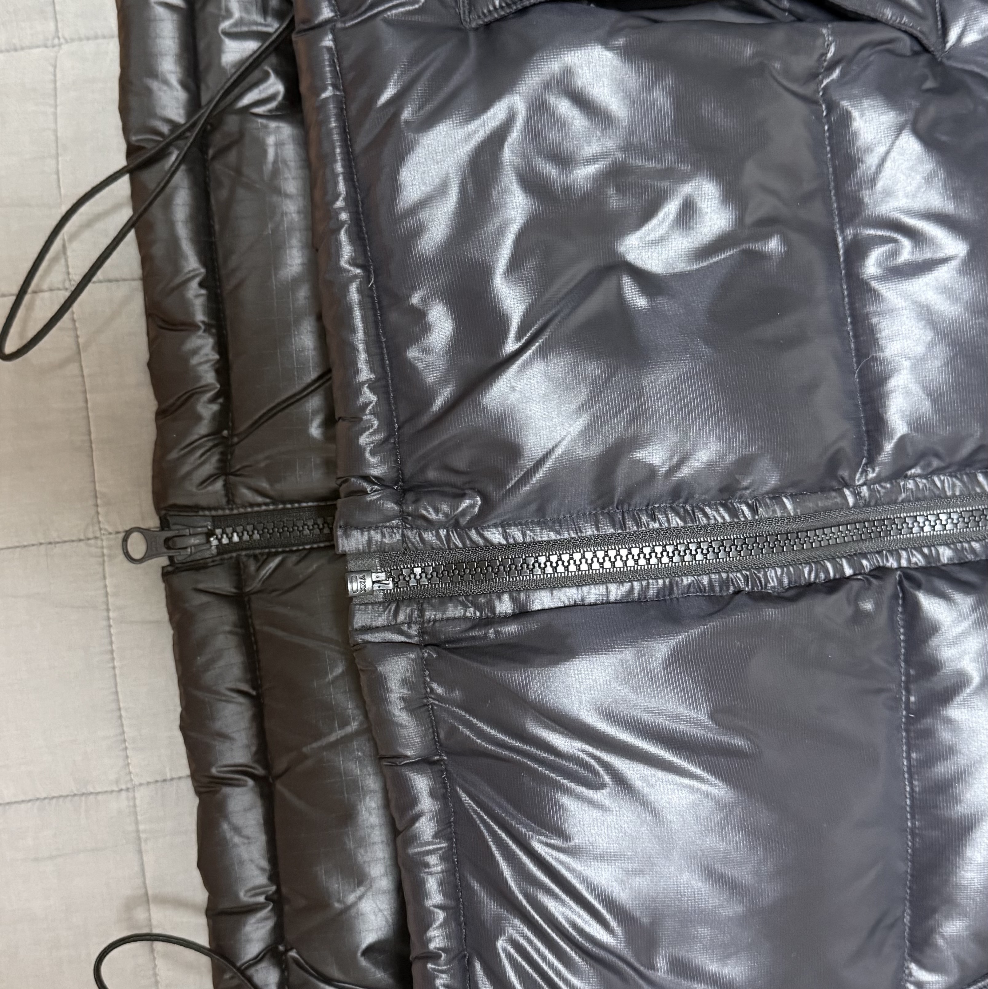 (W) The North Face White Label Novelty Nuptse Down Jacket Black, (W) The North Face Nuptse Short Jacket Black 착용 스타일 - 2
