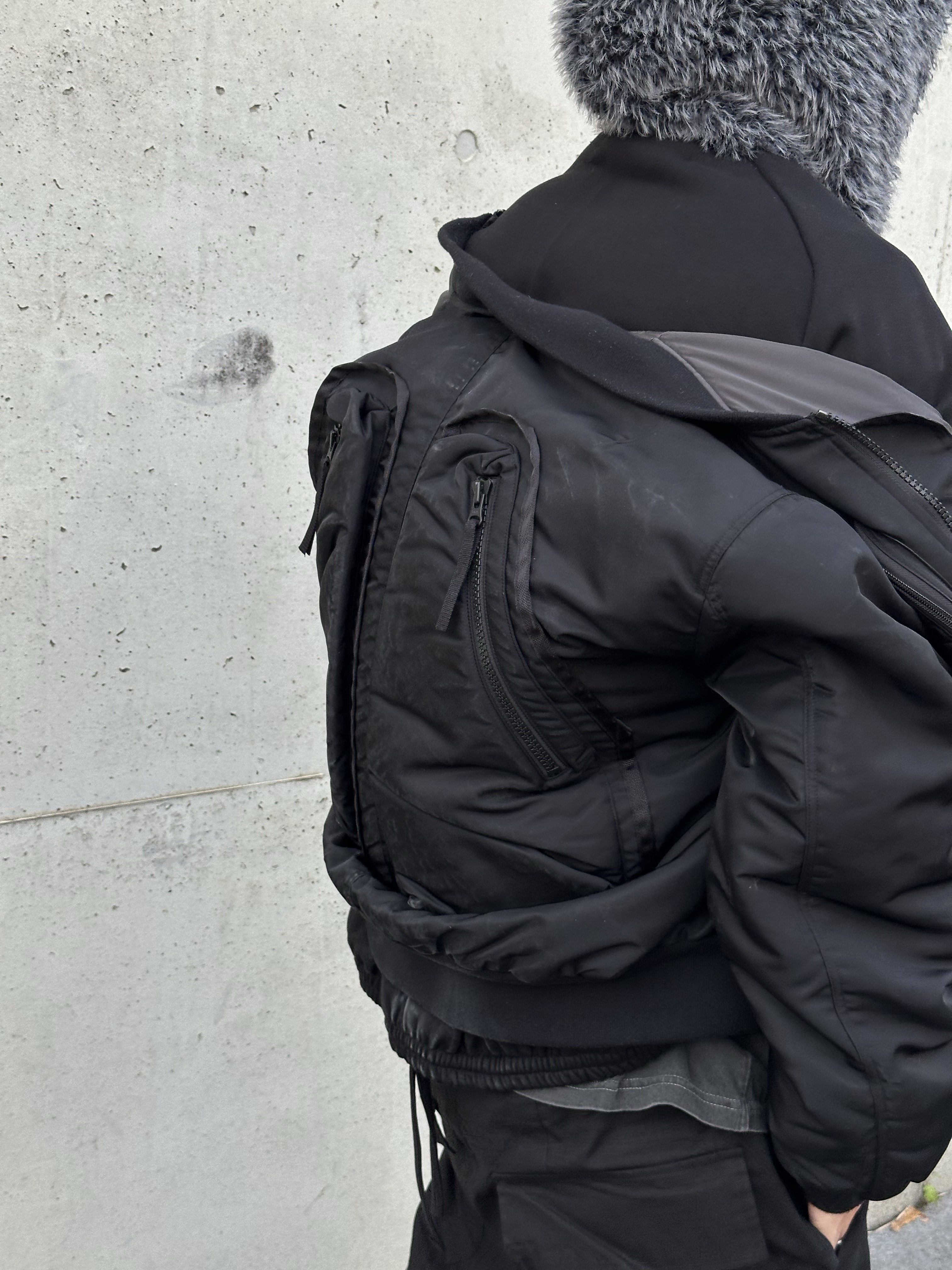 Wapworks Wide Safety Cargo Pants Black, Converse x Drkshdw Turbowpn Black Cream 착용 스타일 - 5