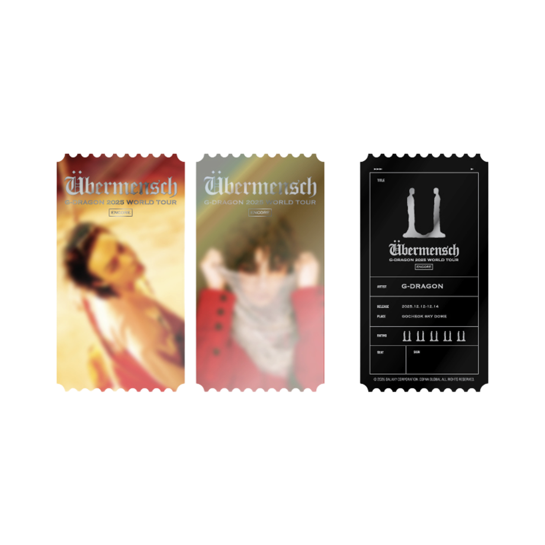 지드래곤 위버멘쉬 포토 티켓 (고척 버전)(G-DRAGON Ubermensch Photo Ticket (Gocheok Ver.))