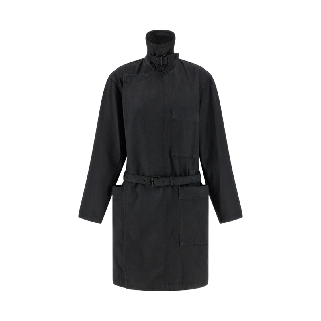 (W) 르메르 왁스드 코튼 코트 블랙((W) Lemaire Waxed Cotton Coat Black)