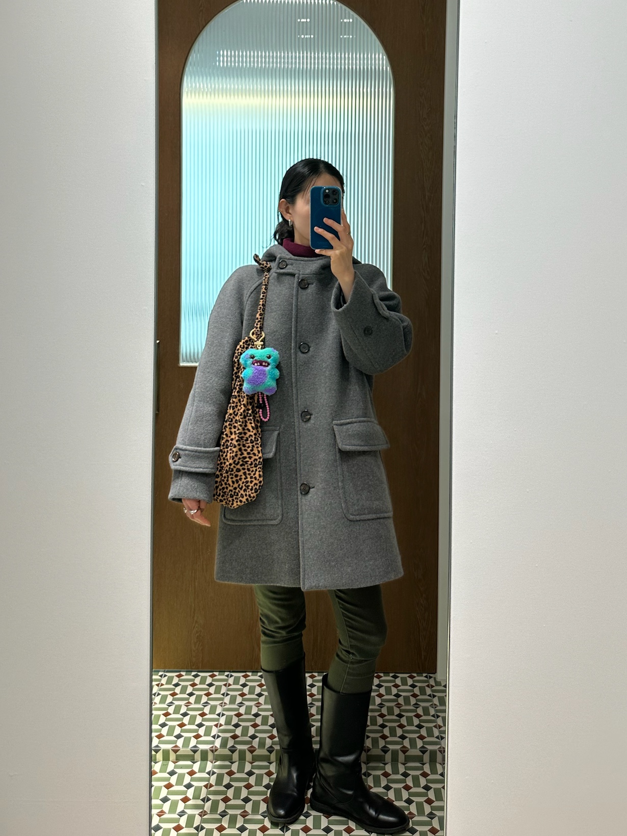 Fuggler McGoo Mix Keyring, Emis 22Y Leopard Corduroy Eco Bag Brown 착용 스타일 - 6