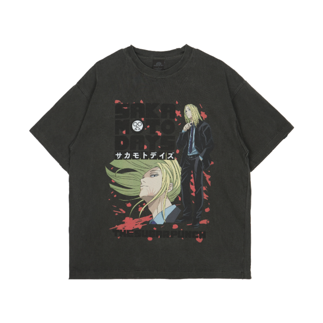 슈가펀치 x 사카모토 데이즈 반팔 티셔츠 010 시시바 블랙