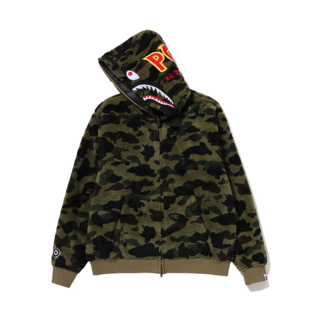 베이프 퍼스트 카모 세컨드 샤크 보아 후드 자켓 그린(BAPE 1st Camo 2nd Shark Boa Hoodie Jacket Green) - 2