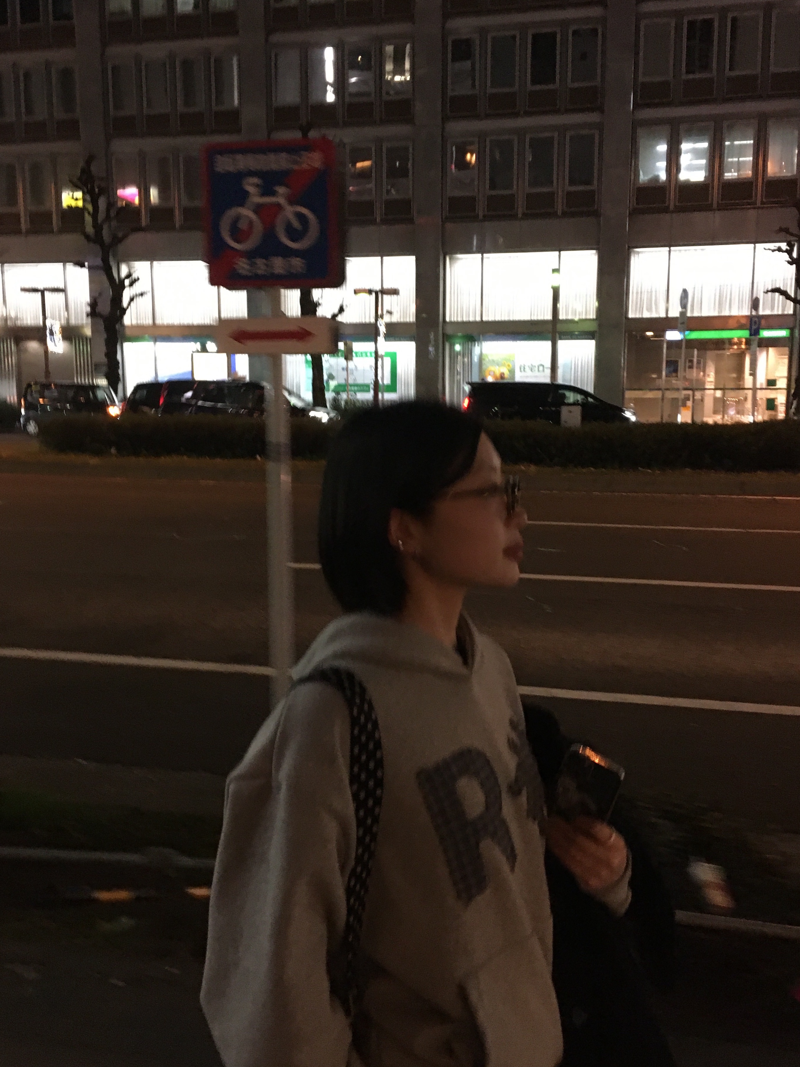 SLOW RECORD HOUSE Check Patch Hoodie Grey 착용 스타일 - 7