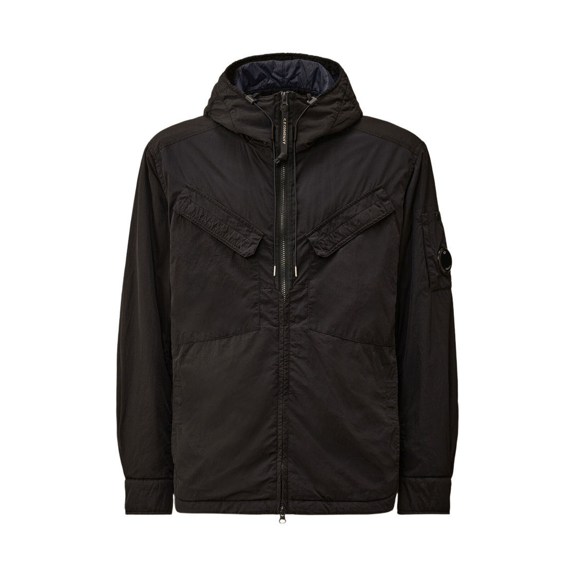 19CMOS084A005904G888 C.P. Company Chrome-R Hooded Zipped Overshirt Total Eclipse Blue - 25FW