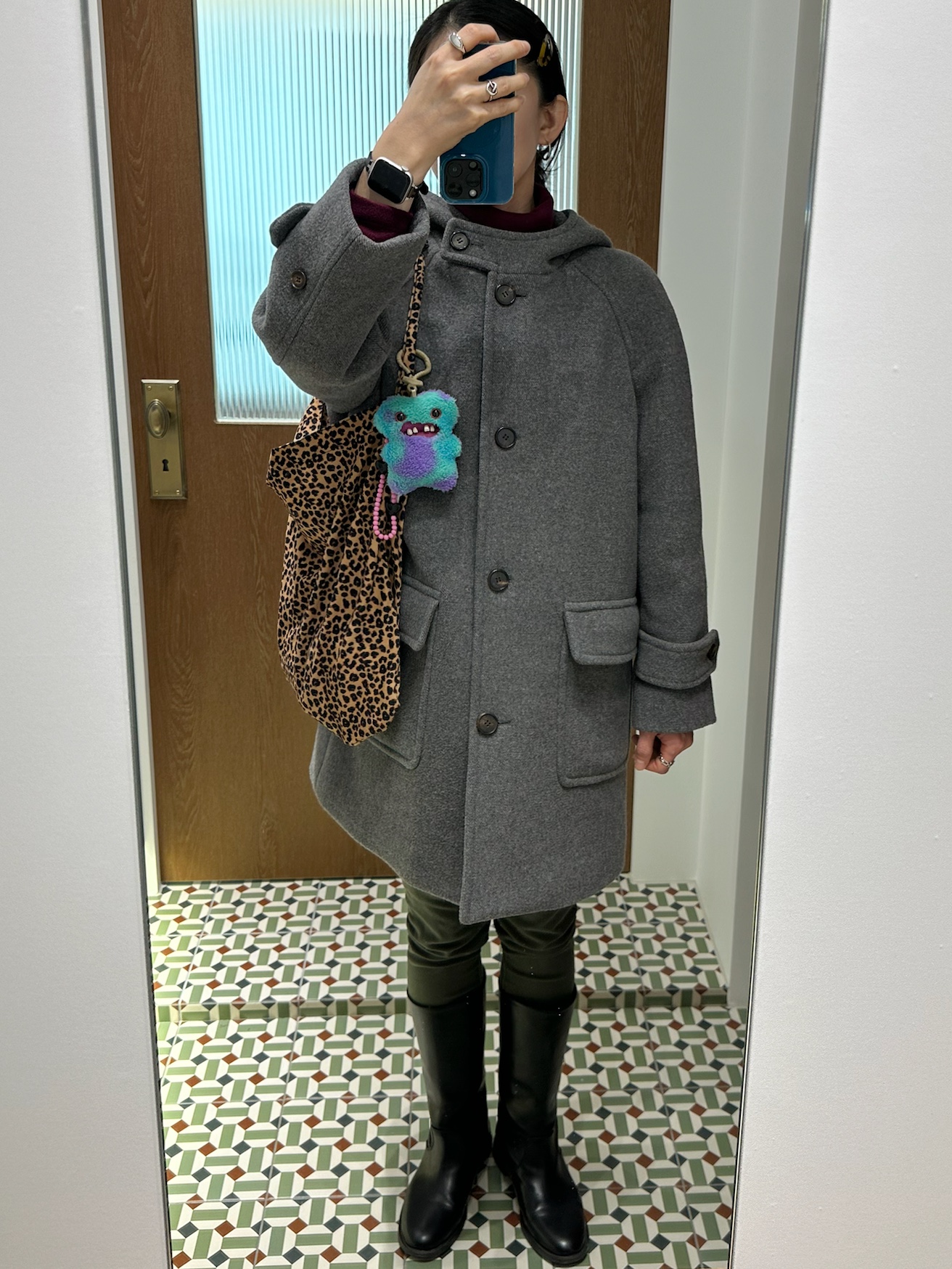 Fuggler McGoo Mix Keyring, Emis 22Y Leopard Corduroy Eco Bag Brown 착용 스타일 - 8
