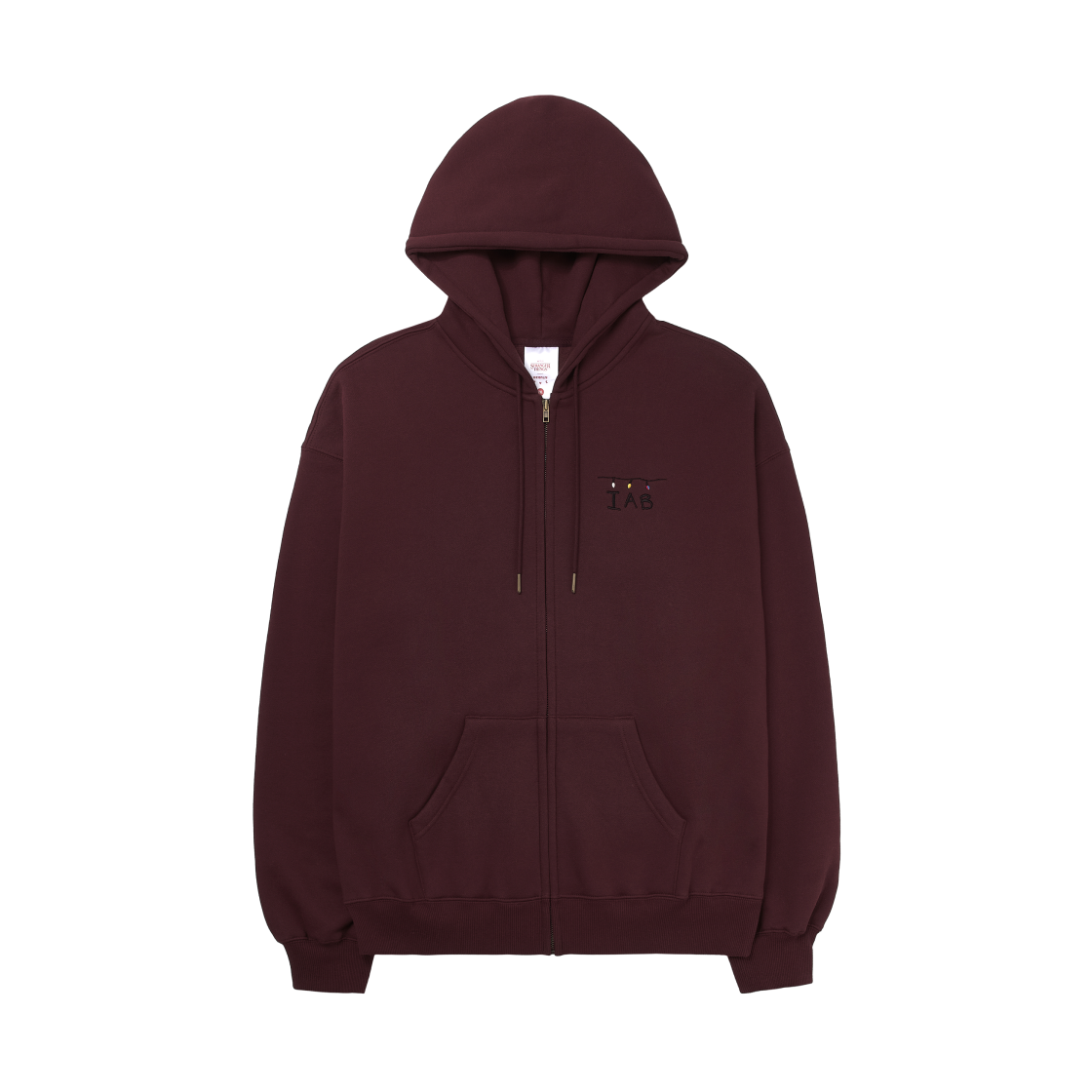 아이앱 스튜디오 x 기묘한 이야기 트리 라이츠 집업 후드 버건디(IAB Studio x Stranger Things Tree Lights Zip-up Hoodie Burgundy)