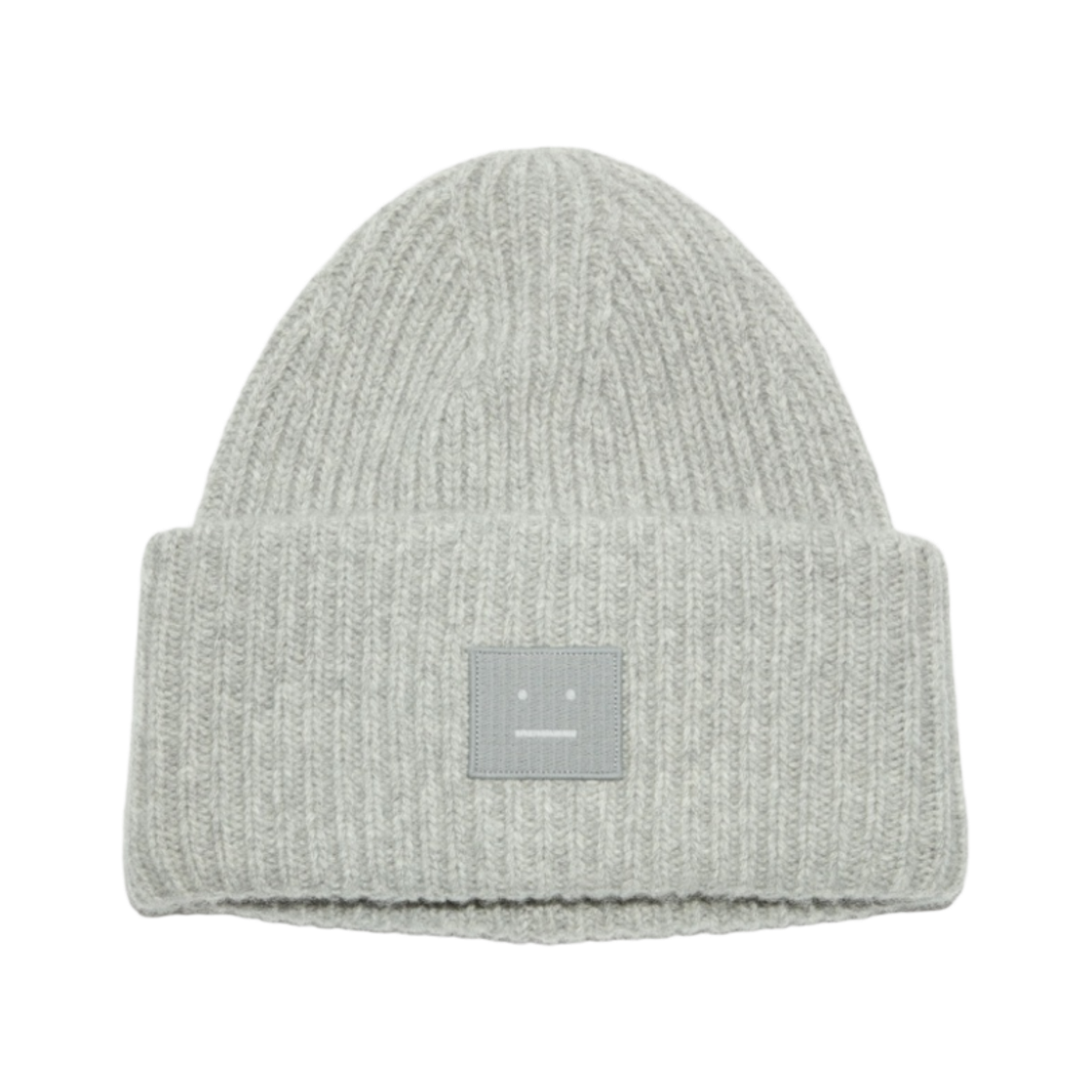 아크네 스튜디오 라지 페이스 로고 비니 라이트 그레이 멜란지