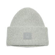 Acne Studios Large Face Logo Beanie Light Grey Melange